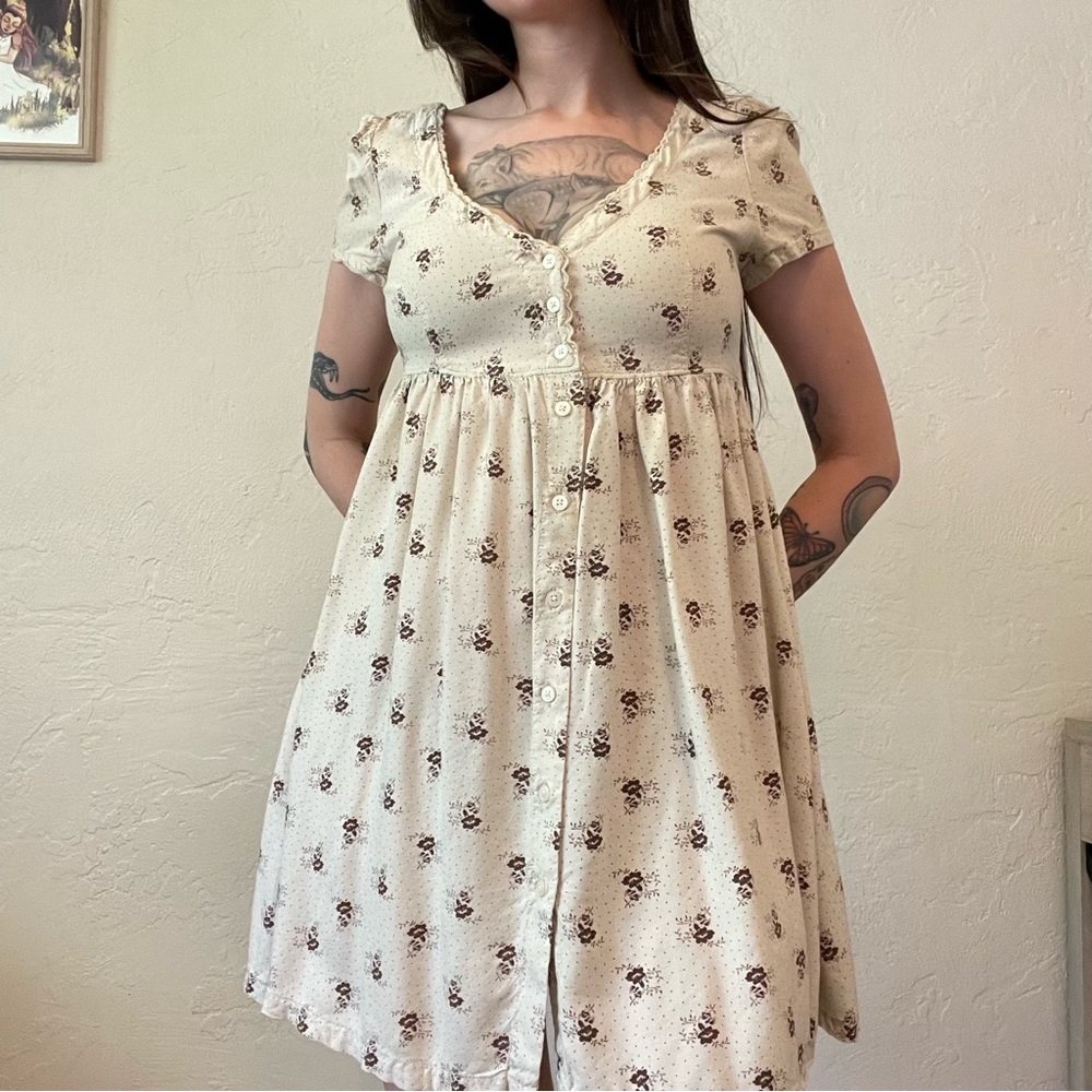 Denim & Supply Ralph Lauren Beige Floral Babydoll Dress, size XS